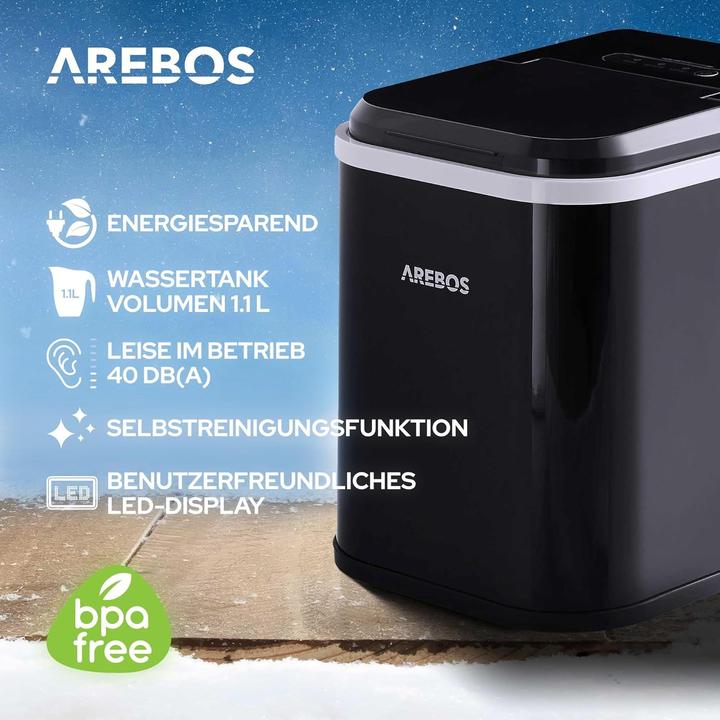 Actual product image Arebos ‎AR-HE-EM11B Eiswürfelmaschine