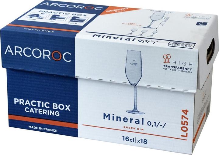 Image du produit Arcoroc Verre à champagne minéral cl avec trait de remplissage à, l, er Catering-Box (16 cl, 18 Verres, Flûtes à champagne)