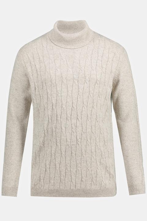 Produktbild JP1880 Pullover, Zopfmuster, Rollkragen (4XL)