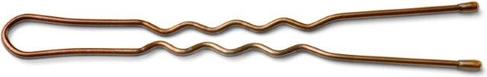 Actual product image Trisa Hairpins wavy U-shaped 60 mm brown 250 pcs.