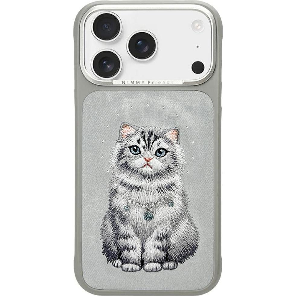Nimmy Etui Lucky Fashion Cat MagSafe do iPhone 17 Pro szary (Apple iPhone 17 Pro), Cover smartphone, Grigio