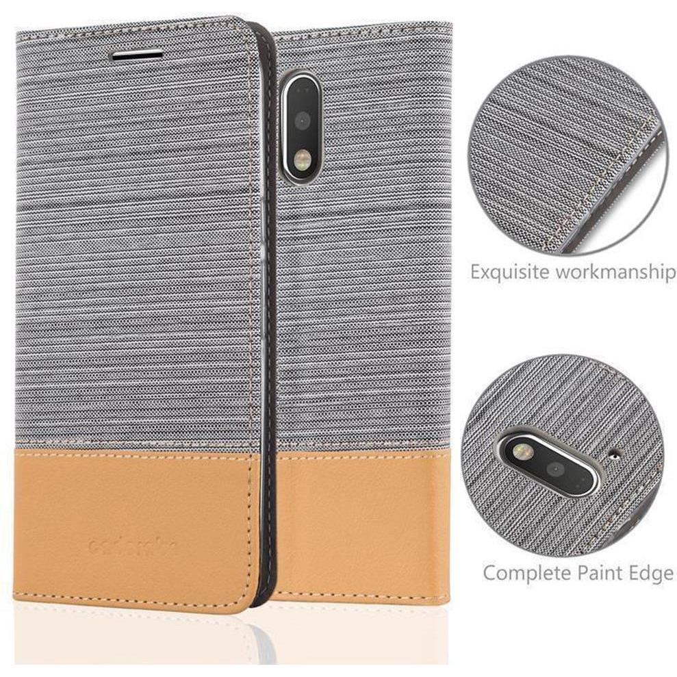 Thumbnail - Cadorabo Jeans Optik (Motorola Moto G4 Plus), Smartphone Hülle, Grau, Braun