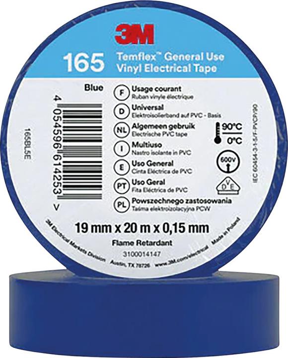 Immagine prodotto 3M Nastro isolante in vinile Temflex 165, 19 mm x 20 m (19 mm)