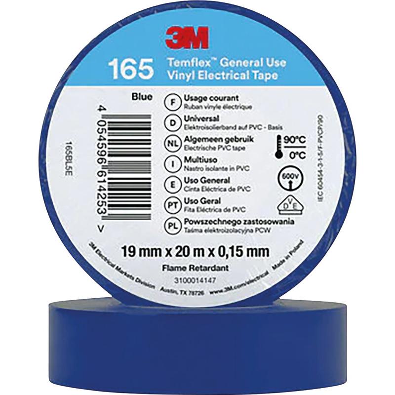 3M, Klebeband, Temflex Vinyl-Isolierband 165, 19 mm x 20 m (19 mm)
