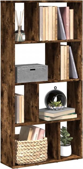 Actual product image vidaXL Bookcase Room divider Standing shelf File shelf Office shelf Smoked oak shelf (60 x 20 x 120 cm)