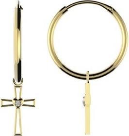 Image du produit Passion CREOLES OR 9 KT - CROIX - ZIRCONIA - 14 MM (9 KT OR CRÉOLES - CROIX - ZIRCONIA - 14 MM)