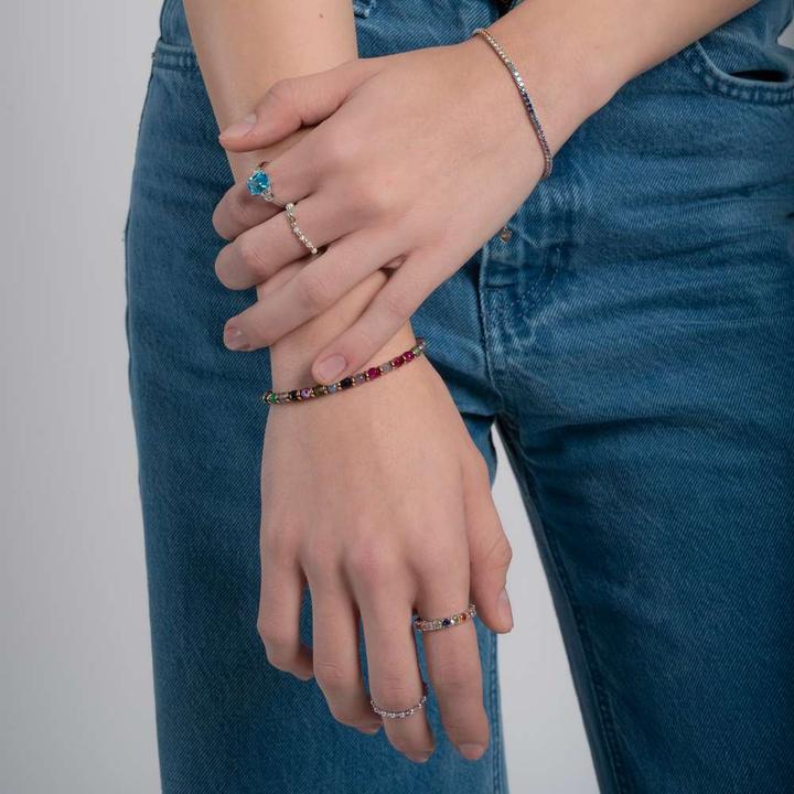 Immagine prodotto Bijouteria Bracciale (27.50 cm, Acciaio inossidabile, Nylon, Agata, Giada, Rivestimento PVD (color oro))