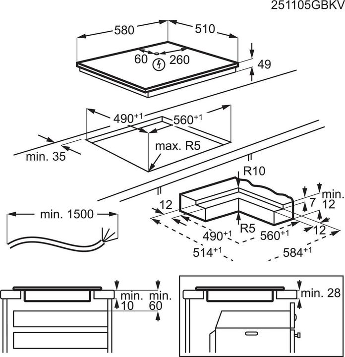 Image du produit Electrolux Płyta indukcyjna KIS62453I (58 cm, Table de cuisson à induction)