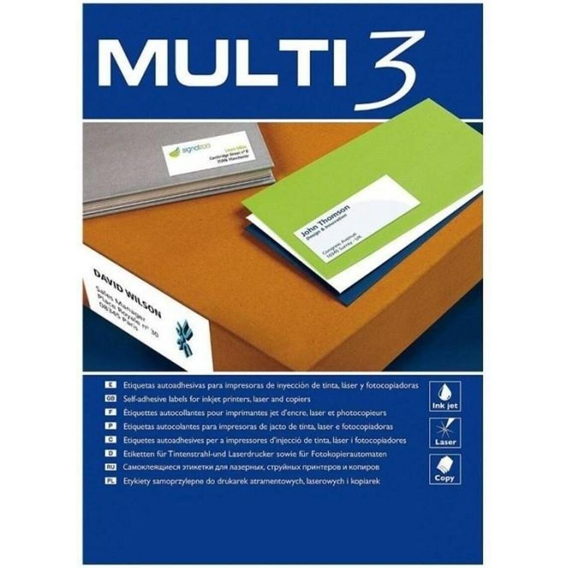 Multi, Etichette, Etichette universali, 105x70mm, rettangolari, bianche 100 fogli.