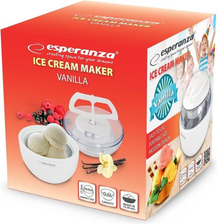 Actual product image Esperanza Vanilla ice cream machine white