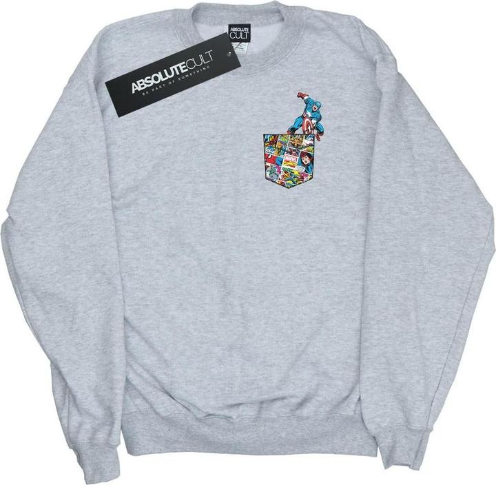 Actual product image Womens/Ladies Captain America Faux Pocket Sweatshirt (XXL)