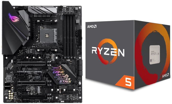 Produktbild ASUS B450 F + Ryzen 5 2600X