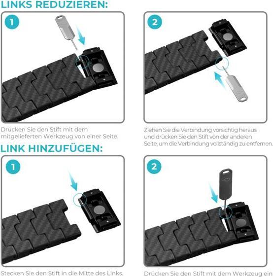 Immagine prodotto Pitaka Bracciale moderno con maglie in fibra di carbonio 38-40 mm (38 mm, 40 mm, Fibra di carbonio)