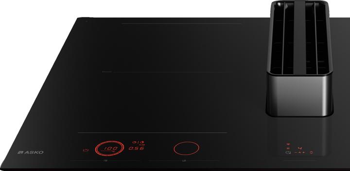 Produktbild Asko Induktionskochfeld 80 mit Dunstabzug, Celsius°Cooking HIHD 854GF Schwarz glänzend (83 cm, Elektrokochfeld)