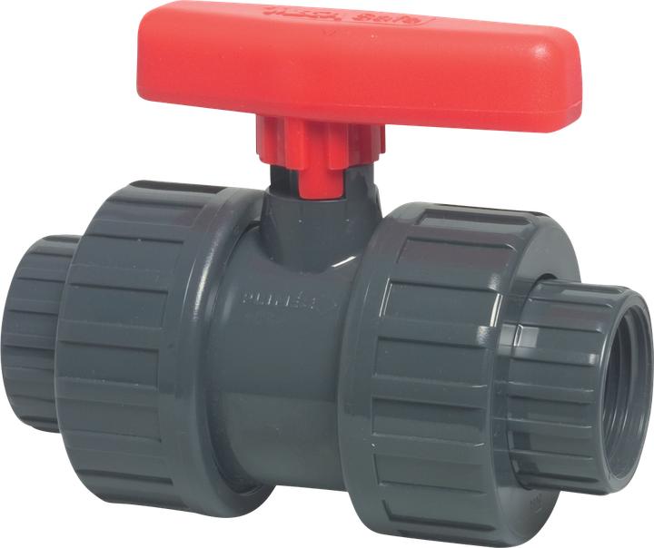 Mega Kugelhahn PROFEC PVC-UIG 1 ″ Nenngrösse DN25 (Perlstrahl-Gewindeadapter, 25 mm)