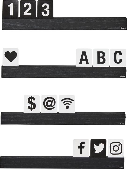 Produktbild Securit Buchstabenleiste schwarz (1.5 x 35.5 x 30 cm)