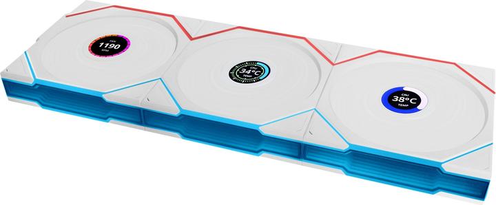 Productafbeelding Lian-Li UNI FAN TL Wireless LCD Lüfter, ARGB, PWM, 3er-Pack inkl. Controller - Reverse Blade, 120 mm (120 mm, 3 x)