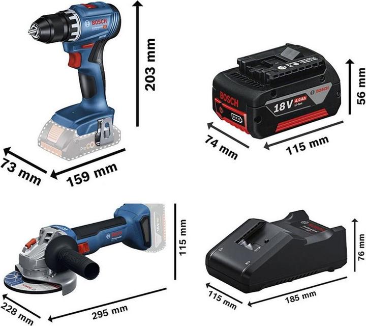 Actual product image Bosch Professional 2-tool set