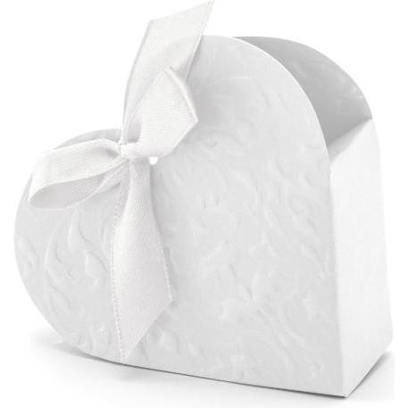 Partydeco Boxes Heart, white (1 pkt / 10 pc.)