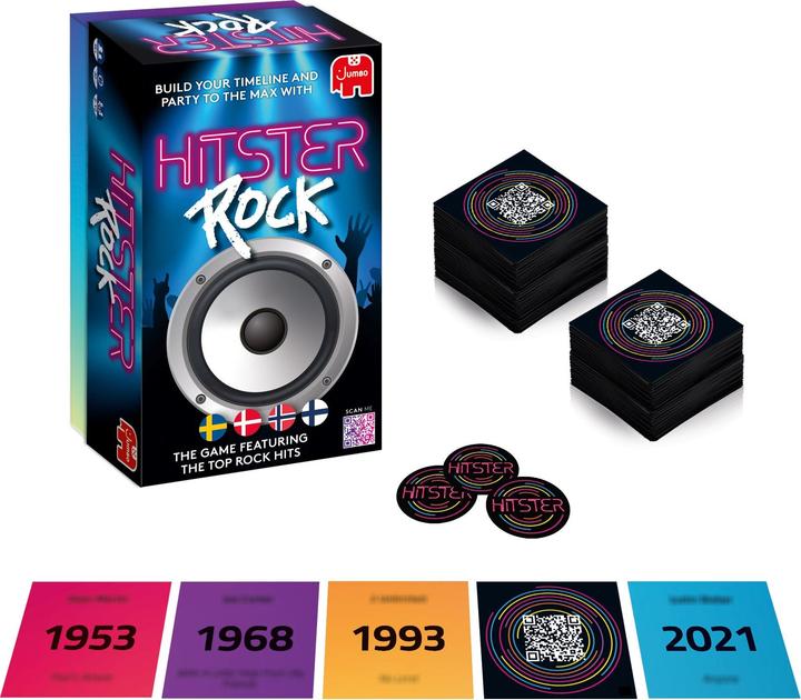 Produktbild Jumbo Hitster Rock Nordic (HIT007NOR) (Dänisch, Finnisch, Norwegisch, Schwedisch, 2 - 6 Spieler)