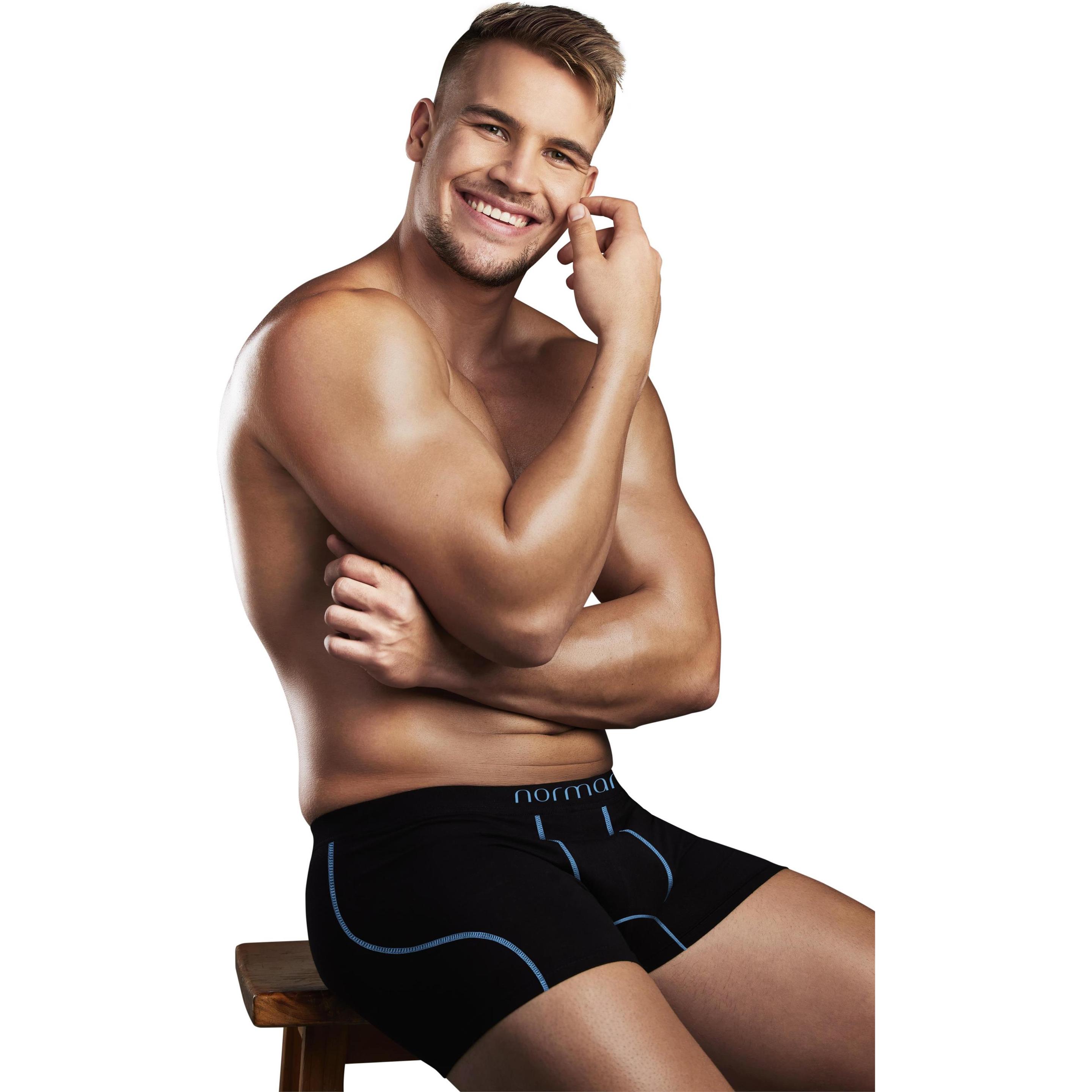 Thumbnail - Normani, Herren, Unterhosen, 6 Herren Baumwoll-Boxershorts, Blau, (M, 6er Pack)