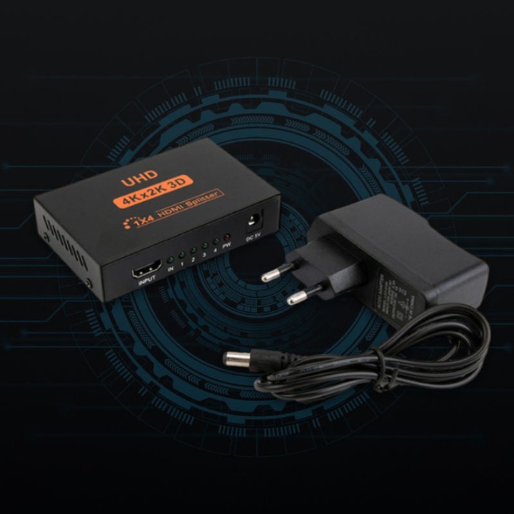 Produktbild Hermex HDMI Splitter HDMI-Splitter-Box HDMI Verteiler HDMI-Signal-Splitter