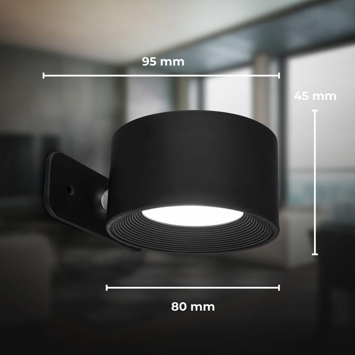 Produktbild B.K.Licht Magnetische Akku LED Wandleuchte, schwarz (150 lm)