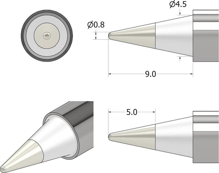 Actual product image iFixit Power Series Soldering Iron Tip – konisch, Zubehörtyp