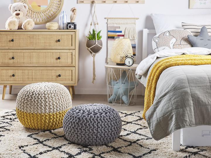 Produktbild Beliani Blianis Hocker 40 × 25 cm dunkelgrau CONRAD