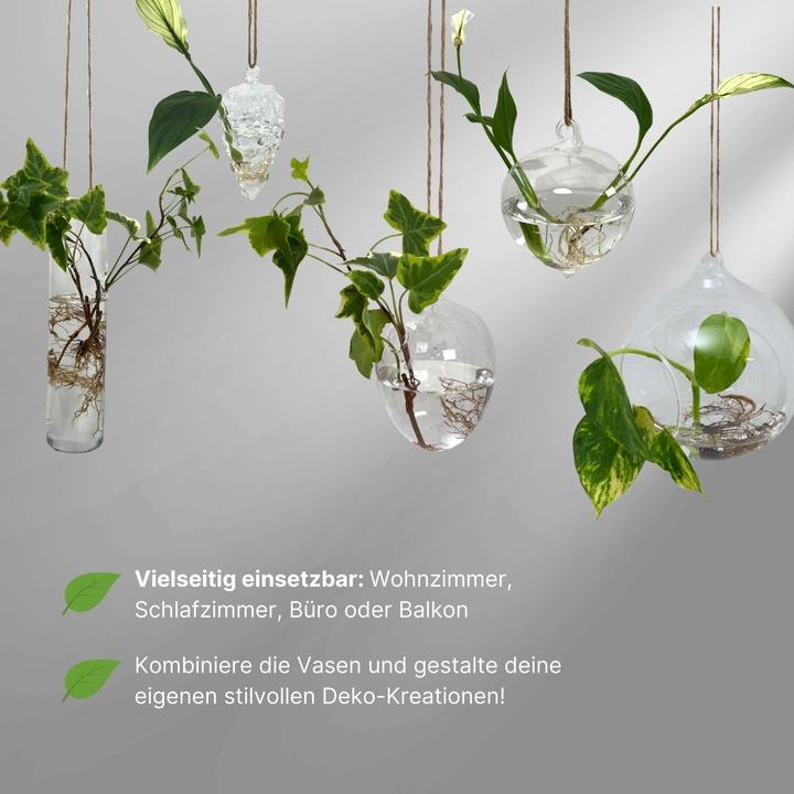 Produktbild Hermex Hängende Glasvase (1 x, 9 x 9 x 12 cm)