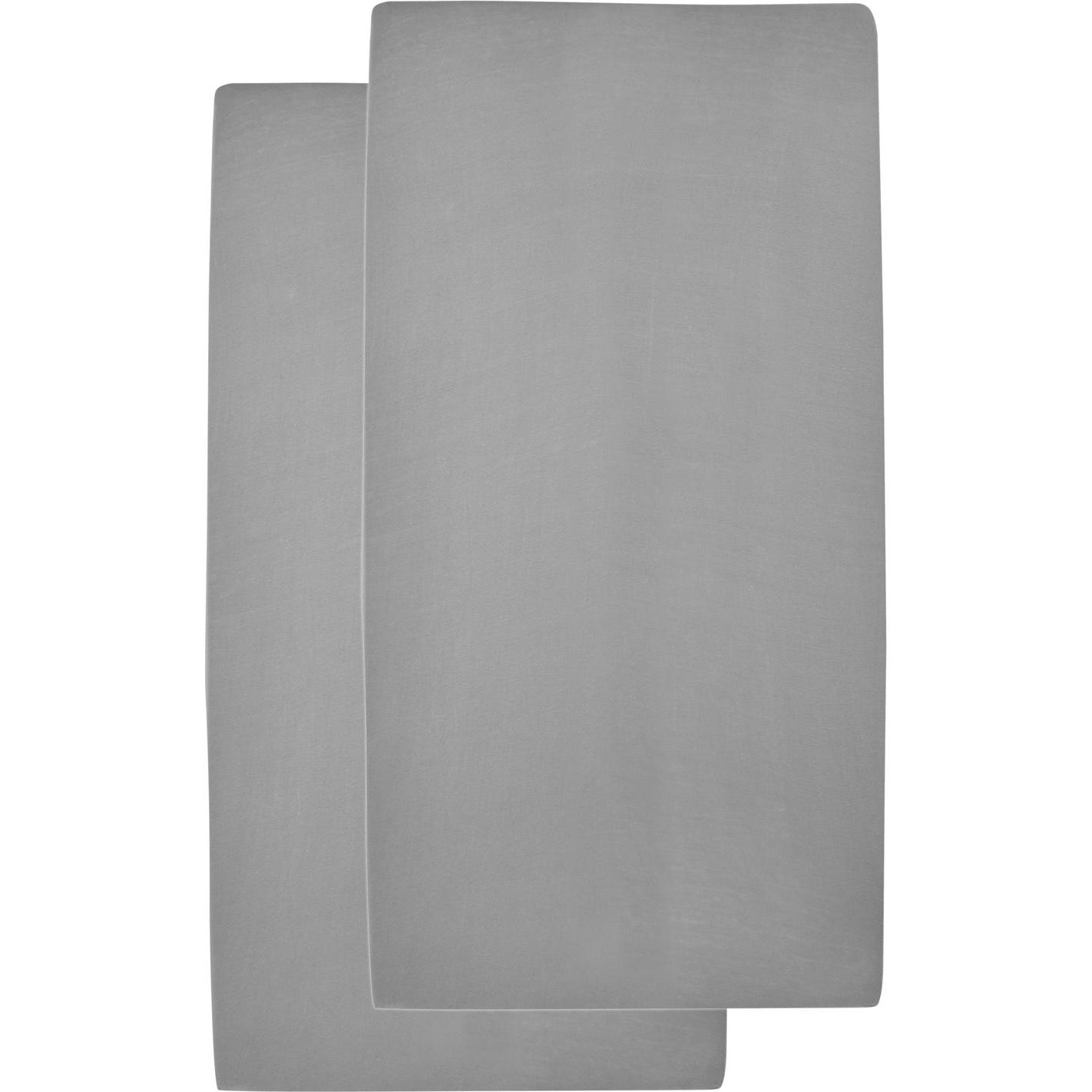 Meyco, Fixleintuch Babybett, jersey Spannbettlaken 2-pack 40x80/90 grau