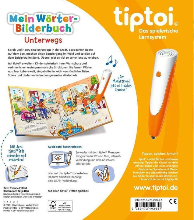 Actual product image tiptoi Wörter-Bilderbuch Unterwegs (German, Yvonne Follert, Katja Rough, 2022)