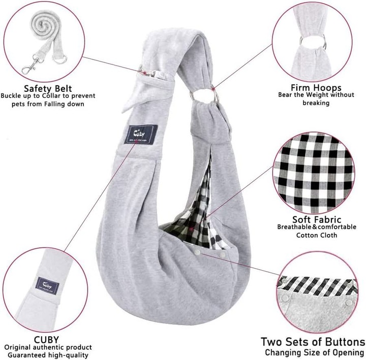 Produktbild Cuby Sling Pet Tragetuch Rucksack Grau