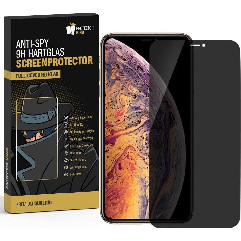 Protectorking 1x Echtes Tempered 9H Panzerhartglas Blickschutz (1 Stück, Apple iPhone 12), Smartphone Schutzfolie