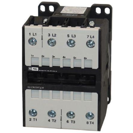 Rs Pro Leistungsschütz 230 V-Spule, 4 -polig, 3 400 V / 62 A 30 kW, Relais