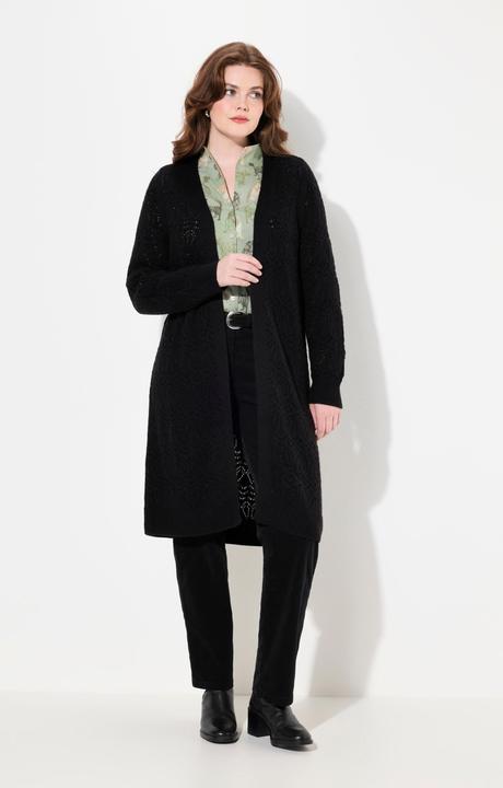 Produktbild Ulla Popken Long-Strickjacke, Struktur, offenes Modell (50, 52)