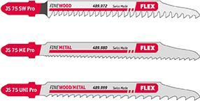 Flex-Tools Zubehör 490008 Stichsägeblatt-Set für Holz, Metall und Demontage JS 75 Pro Set 3 Stück