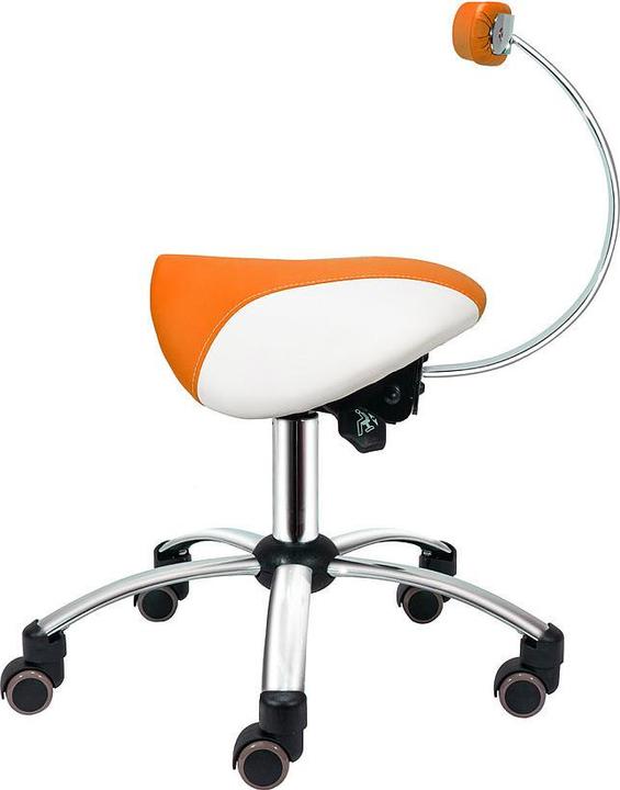 Image du produit Teqler Praxis Tabouret de selle avec dossier amovible Orange-Blanc