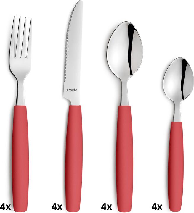 Beckmann & Rommerskirchen VALOA Besteckset 16-teilig feuerrot (16 Stück, Besteck Set)