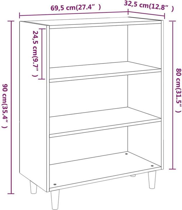 Produktbild vidaXL Mavis (69.5 x 32.5 x 90 cm)