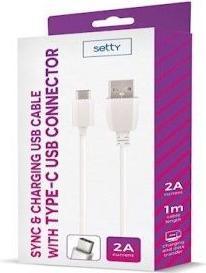 Produktbild Setty Cable Universal USB Type-C Cable 1m 2A White (1 m)