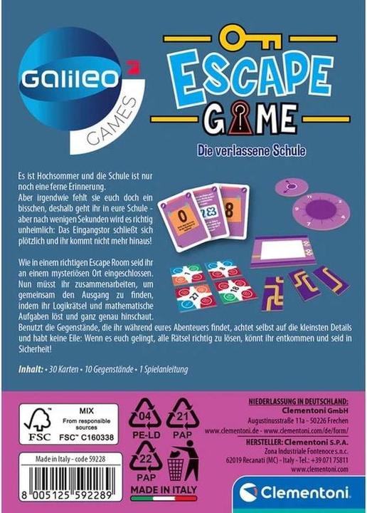 Produktbild Clementoni Galileo Escape Die verlassene Schule (Deutsch)