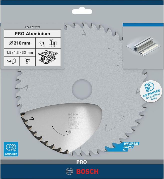 Produktbild Bosch Professional Zubehör PRO Aluminium cordless Kreissägeblatt, 210 x 1,9 x 30 mm