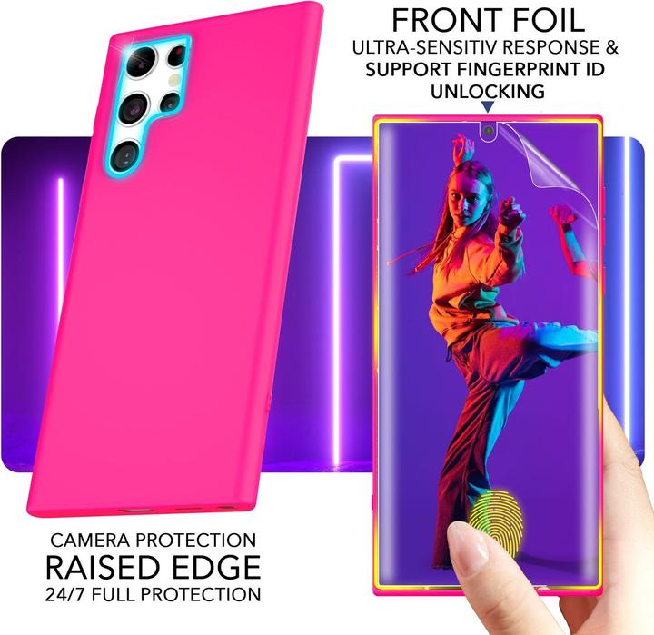 Actual product image Nalia Neon silicone cover with 2x screen protector (Samsung Galaxy S23 Ultra)