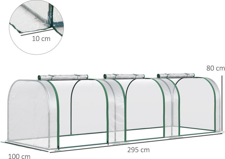 Immagine prodotto Outsunny Serra a film con 3 porte a rullo