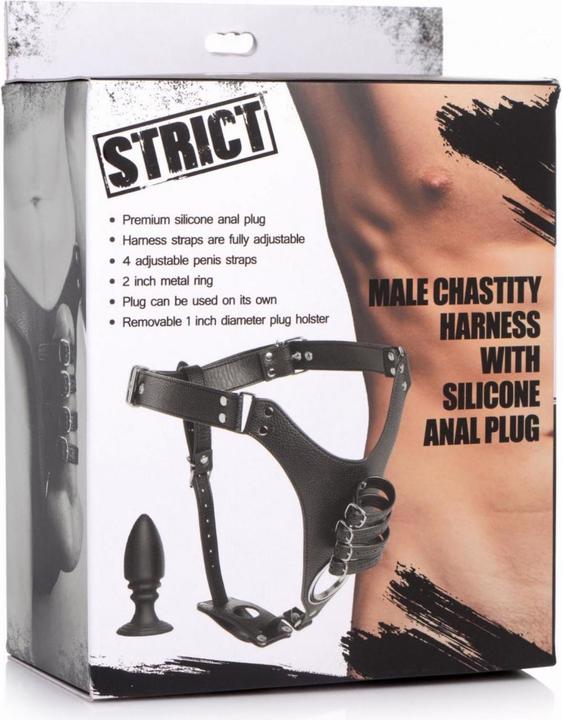 Actual product image XR Brands Penis Chastity Belt With Silicone Anal Plug