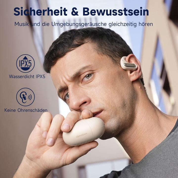 Produktbild OneOdio OpenRock Pro Beige T1 Beige (Keine Geräuschunterdrückung, 19 h, Kabellos)