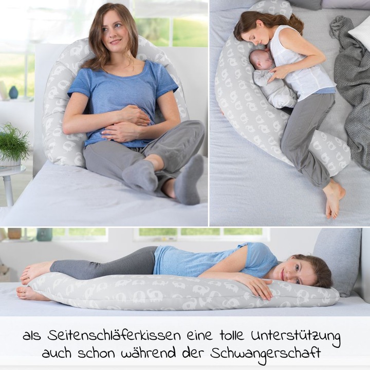 Produktbild Theraline Stillkissen "Das Komfort" mit Microperlenfüllung inkl. Bezug 180 cm (34 cm)