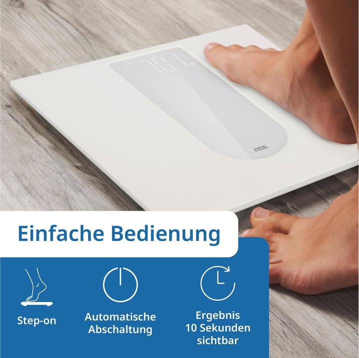Image du produit ADE Personenwaage Allegra Weiss, Displaytyp: LED, Digital (180 kg)