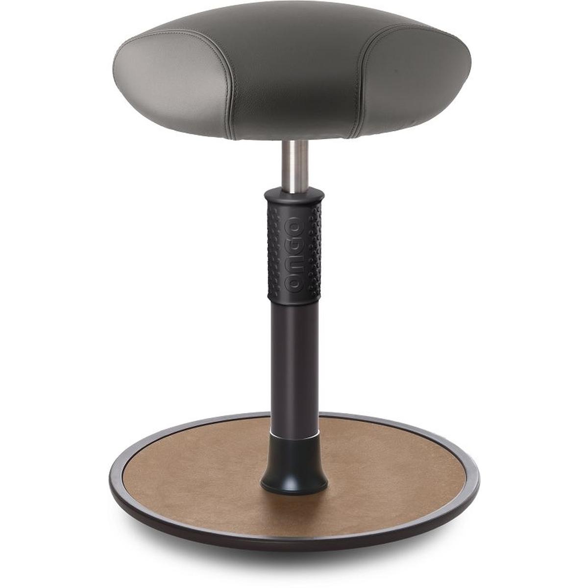 Ongo, Bürostuhl, Sitz- Stehhocker Free Regular Triangel Boxmark Leder Grau schwarz /Natur